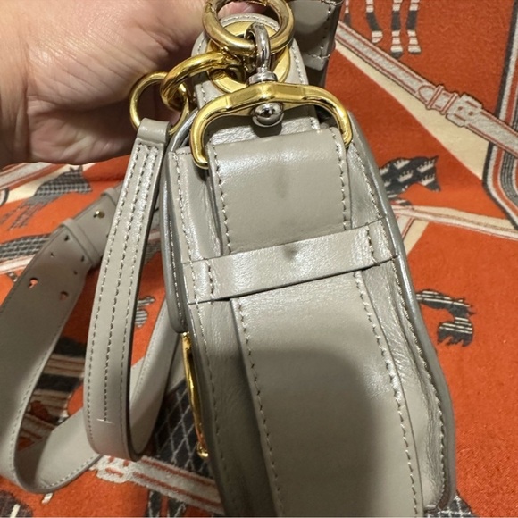 Chloe Beige Crossbody Bag with Gold Accents - Picture 6 of 14